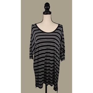 Cynthia Rowley Black and White Striped Top with Dolman Sleeves Size 1X